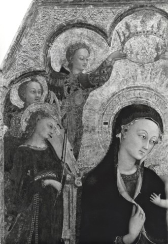 Agraci. Arts Graphiques de la Cité — Stefano di Giovanni di Consolo da Cortona (Sassetta) - sec. XV - Polittico di Borgo San Sepolcro: Madonna e angeli musicanti — particolare